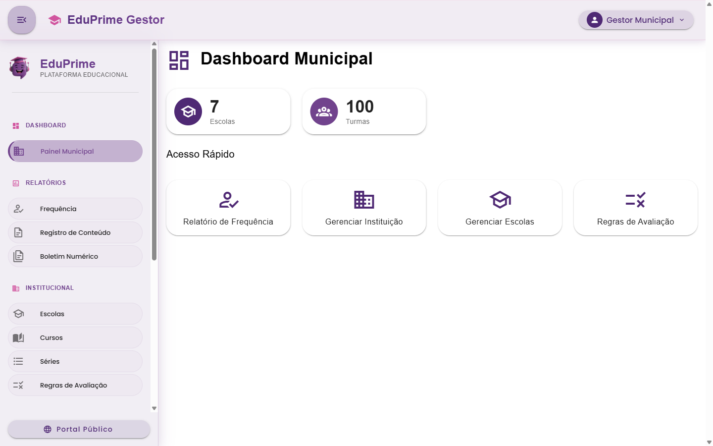 Dashboard Municipal