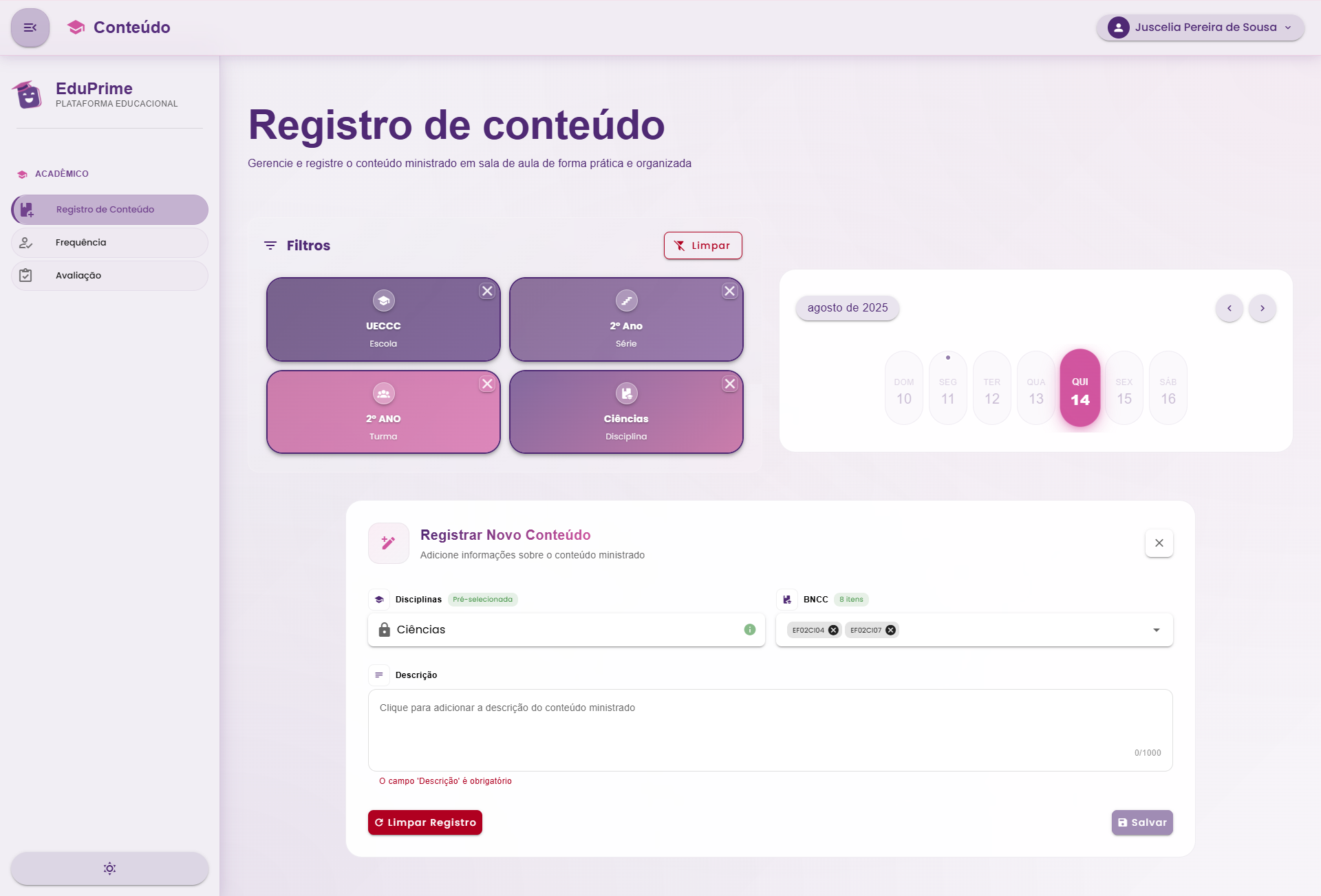 Registro de Conteúdo